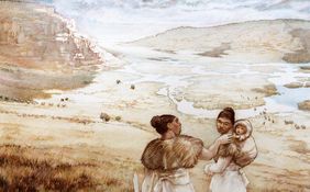 Évocation de la vallée de la Bruche au Paléolithique moyen, P.-Y. Videlier © Archéologie Alsace