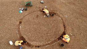 Fouille d’un cercle funéraire, âge du Bronze final, Ensisheim (© Archéologie Alsace)